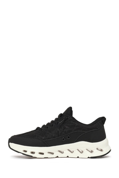 Kadın Siyah Bağcıklı Kalın Tabanlı Sneaker