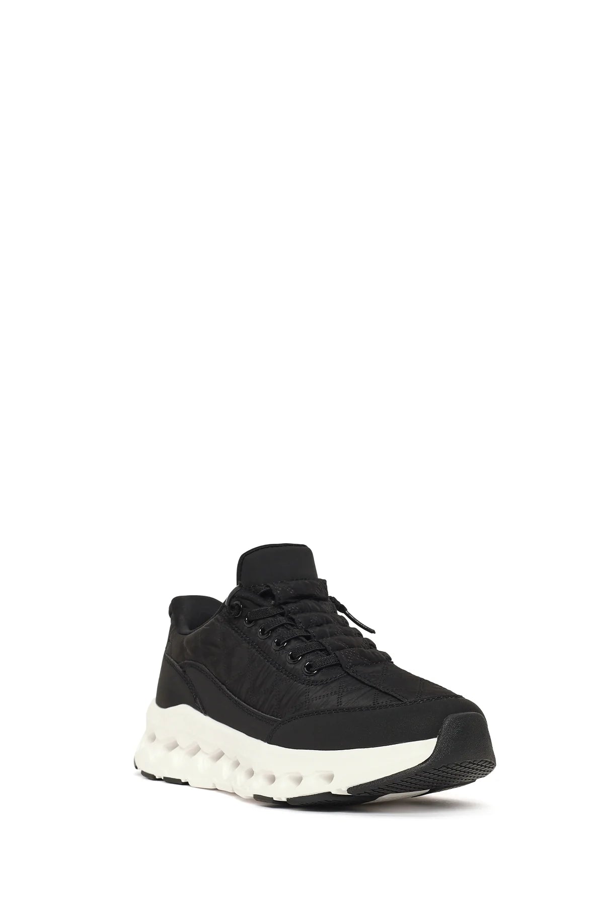 Kadın Siyah Bağcıklı Kalın Tabanlı Sneaker