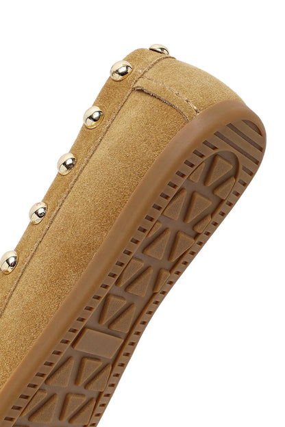 Kadın Bej Süet Deri Loafer