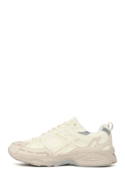 Kadın Krem Bağcıklı Charmlı Kalın Tabanlı Sneaker