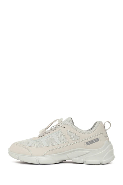 Kadın Gri Bağcıklı Kalın Tabanlı Sneaker