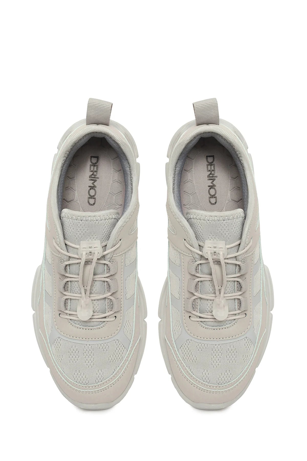 Kadın Gri Bağcıklı Kalın Tabanlı Sneaker