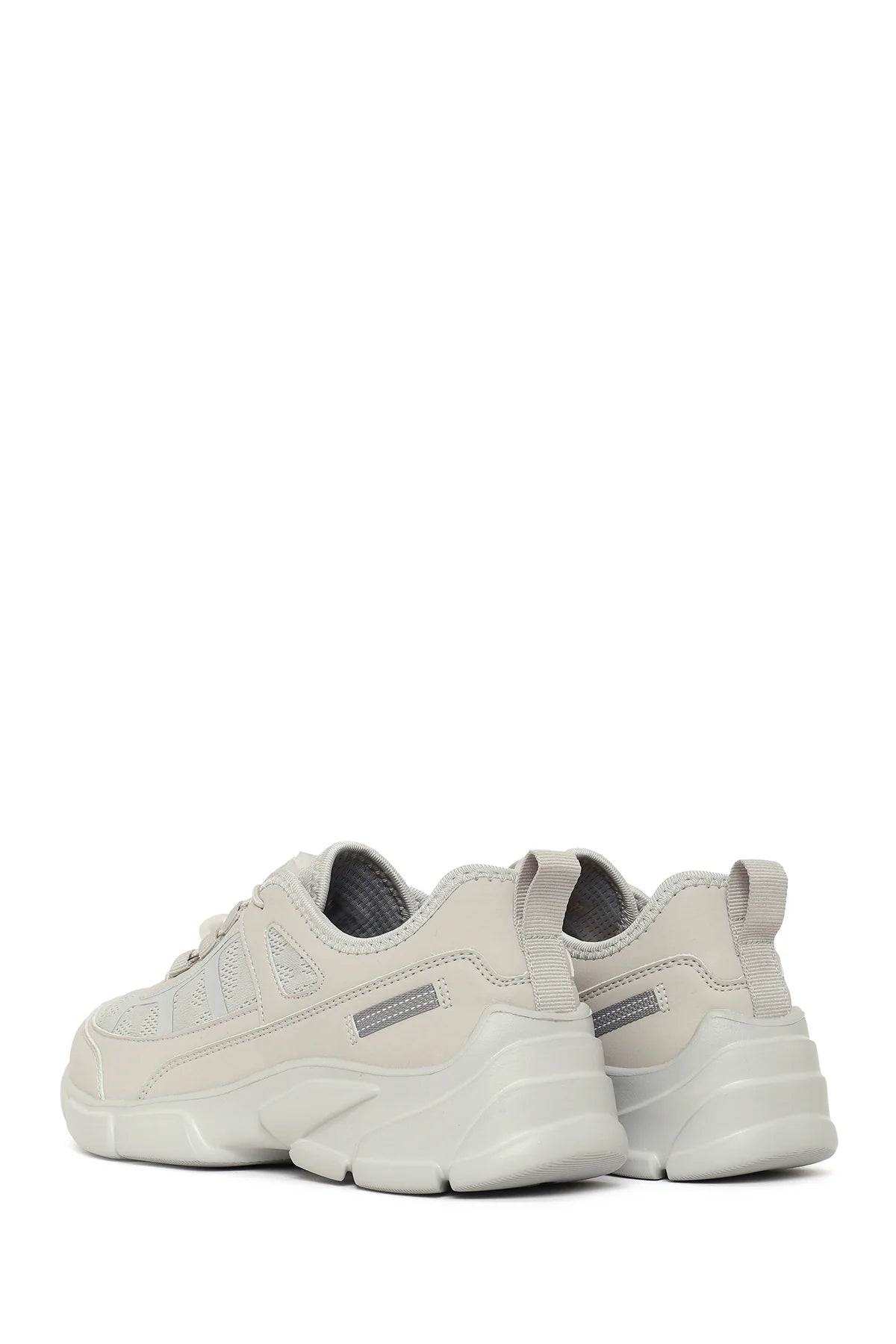 Kadın Gri Bağcıklı Kalın Tabanlı Sneaker