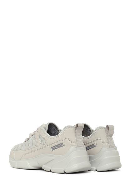 Kadın Gri Bağcıklı Kalın Tabanlı Sneaker
