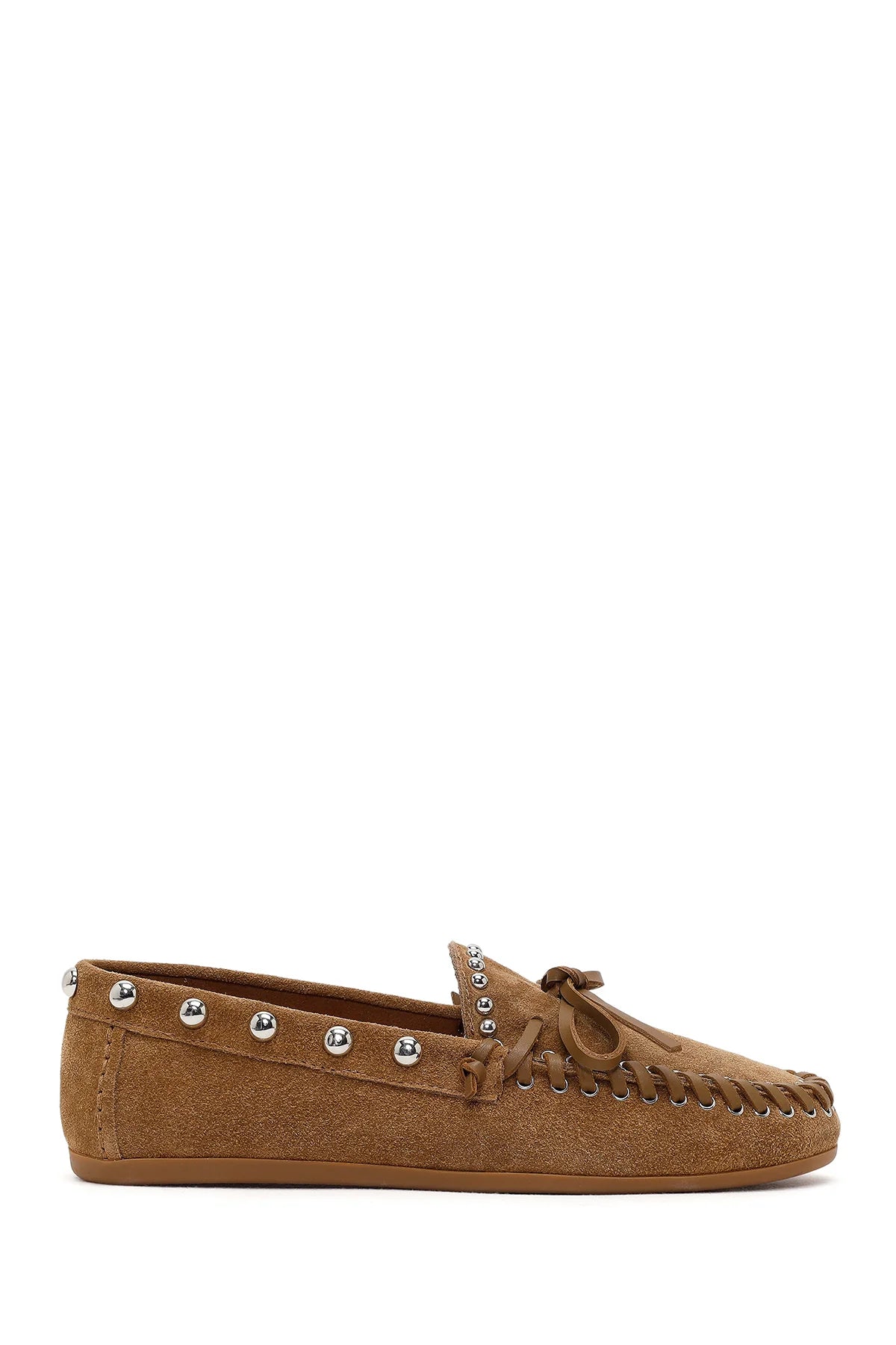 Kadın Taba Süet Deri Loafer
