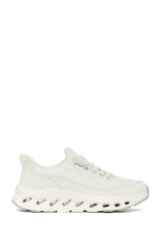 Kadın Beyaz Bağcıklı Kalın Tabanlı Sneaker