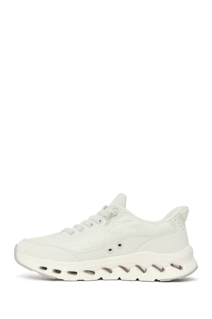 Kadın Beyaz Bağcıklı Kalın Tabanlı Sneaker