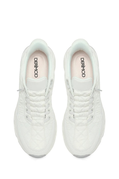 Kadın Beyaz Bağcıklı Kalın Tabanlı Sneaker