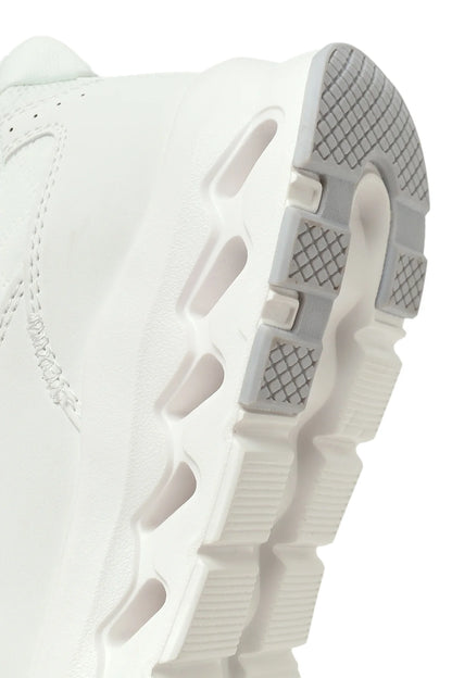 Kadın Beyaz Bağcıklı Kalın Tabanlı Sneaker