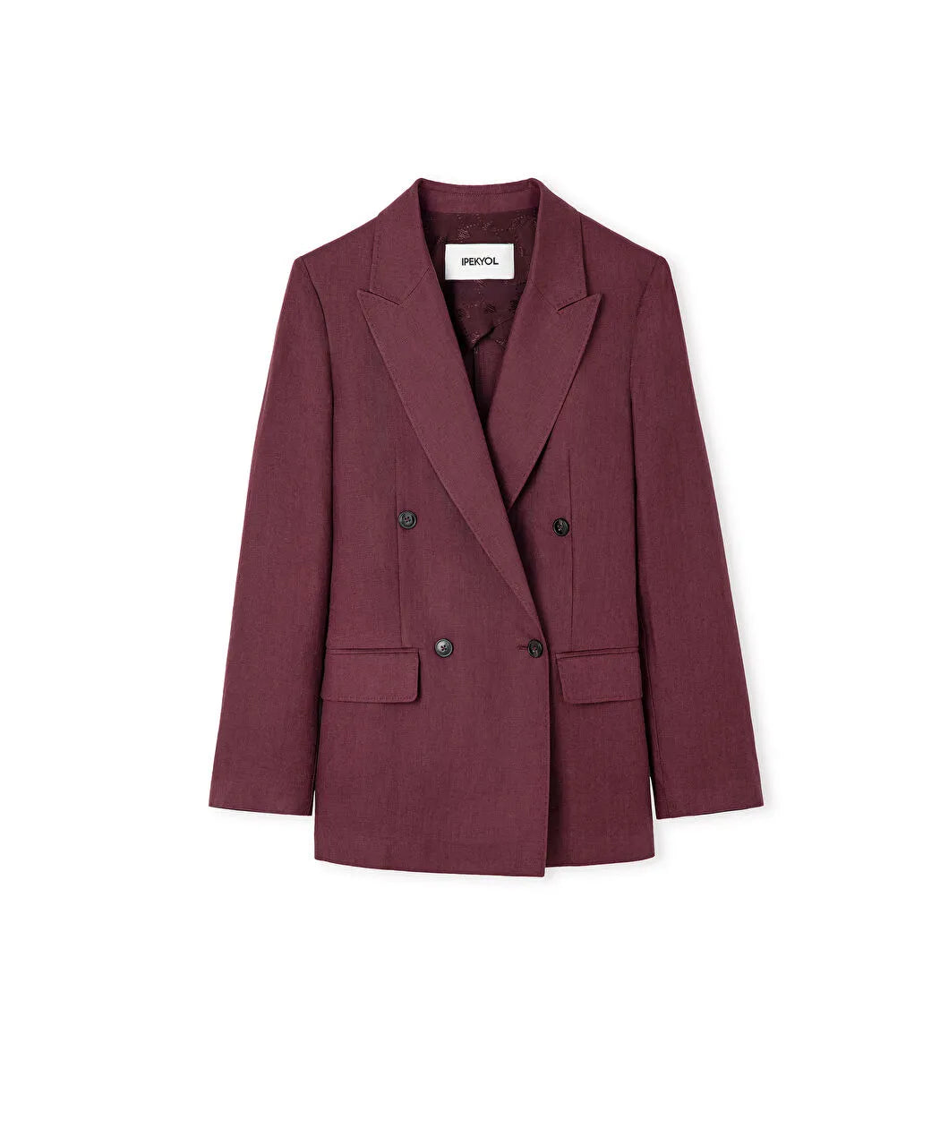 Mor Kruvaze Keten Blazer Is1260106028008 | Ipekyol