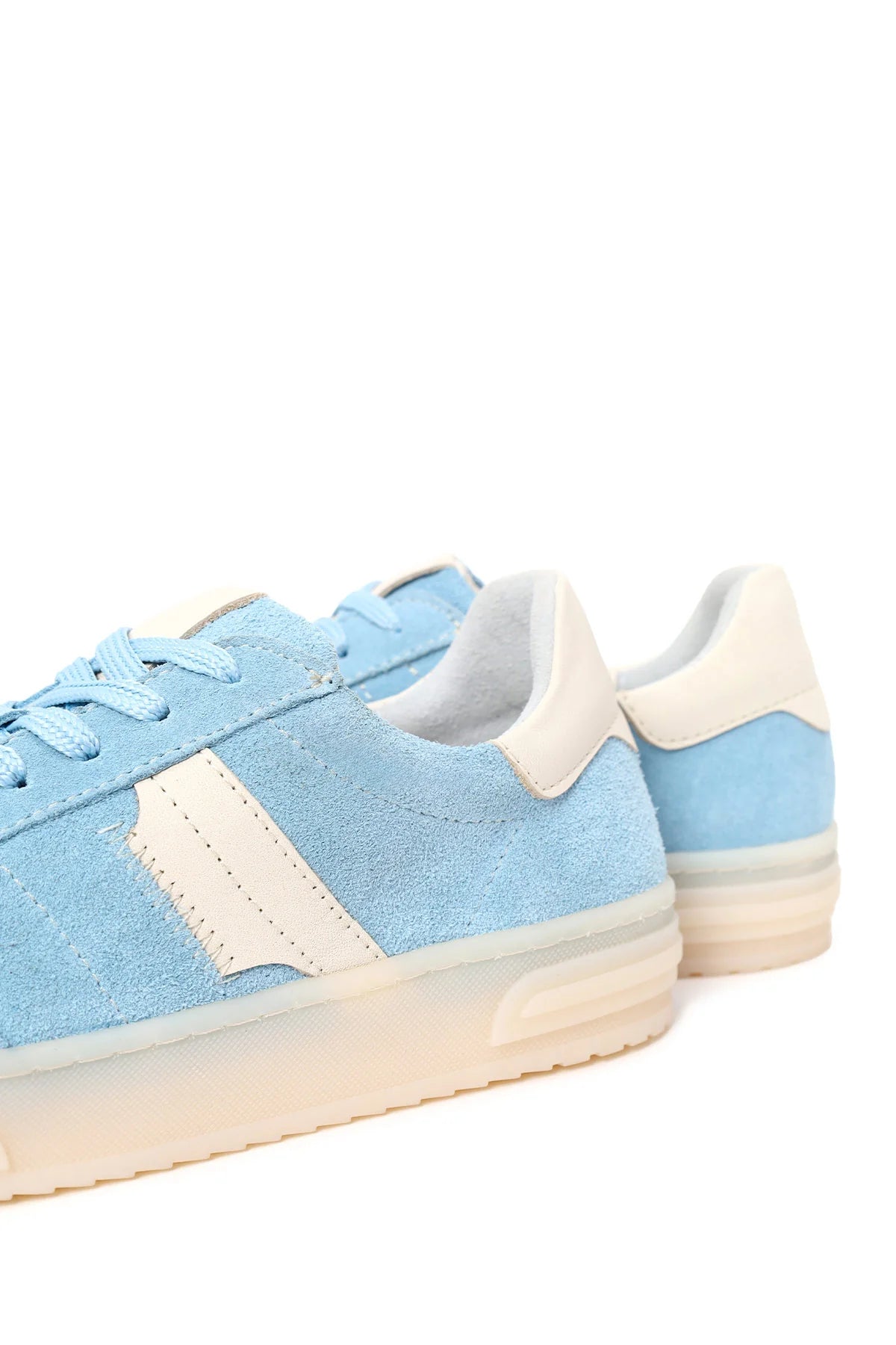 Kadın Mavi Bağcıklı Süet Deri Sneaker