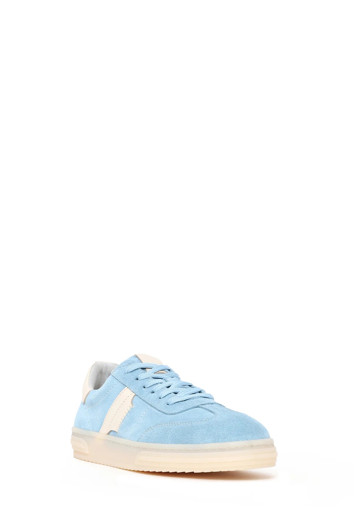 Kadın Mavi Bağcıklı Süet Deri Sneaker