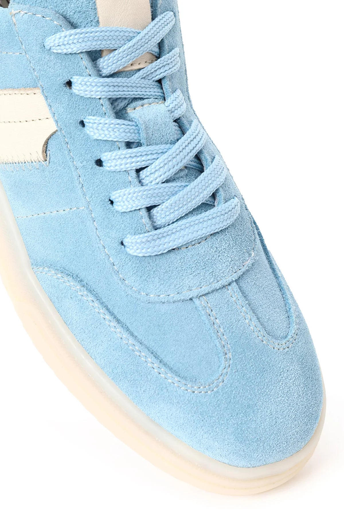Kadın Mavi Bağcıklı Süet Deri Sneaker