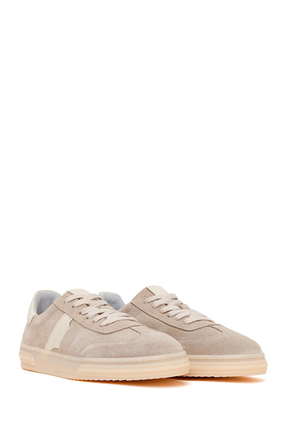 Kadın Bej Bağcıklı Süet Deri Sneaker