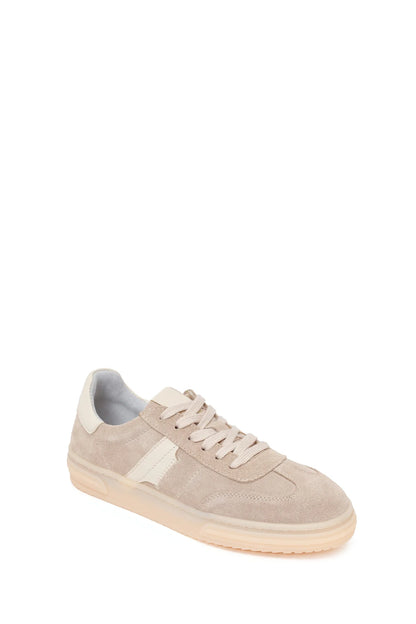 Kadın Bej Bağcıklı Süet Deri Sneaker