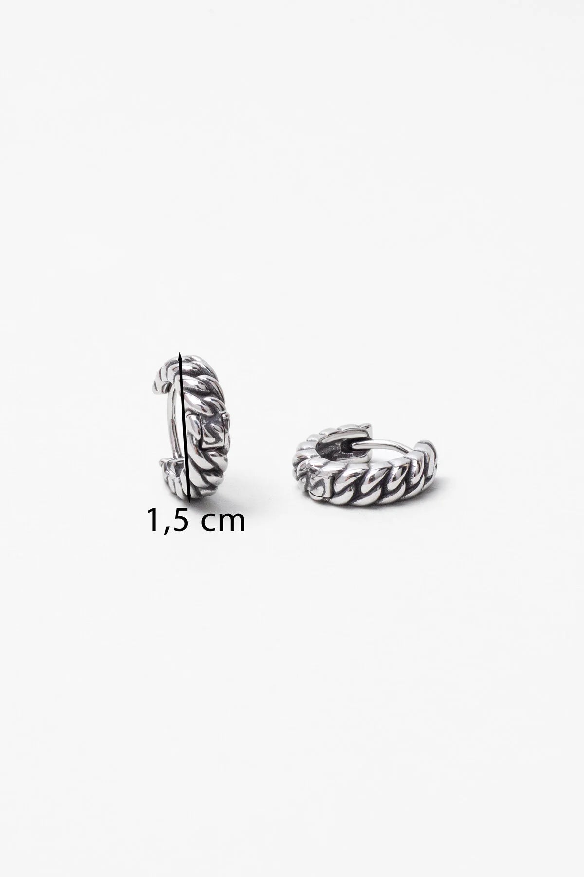 Örgü Stil Çelik Erkek Halka Küpe 02441349999