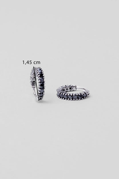 Siyah So Chic... Zirkonu Taşlı Çelik Erkek Halka Küpe 02441130299