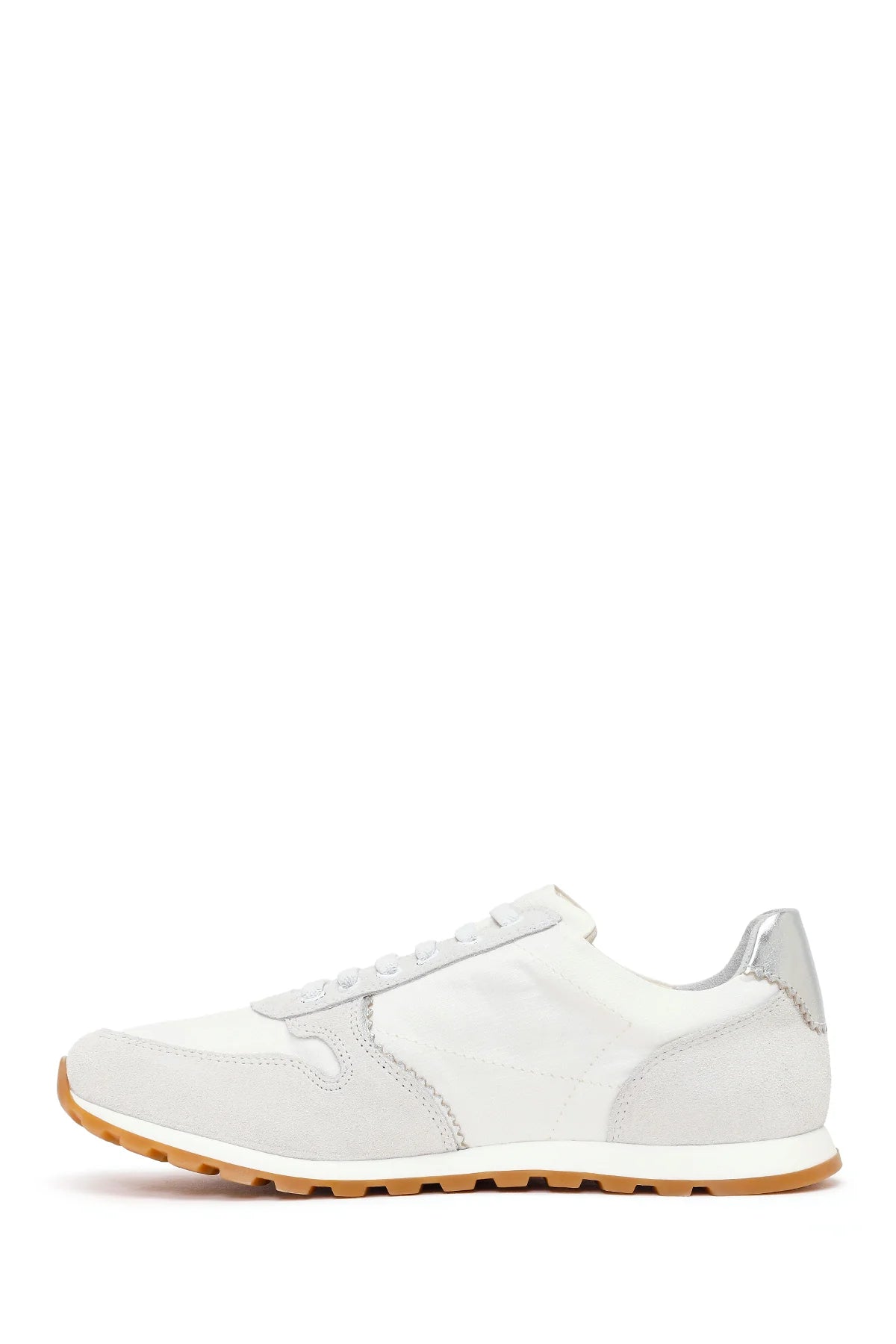 Kadın Beyaz Bağcıklı Deri Sneaker