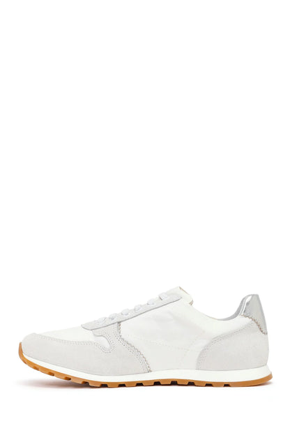 Kadın Beyaz Bağcıklı Deri Sneaker