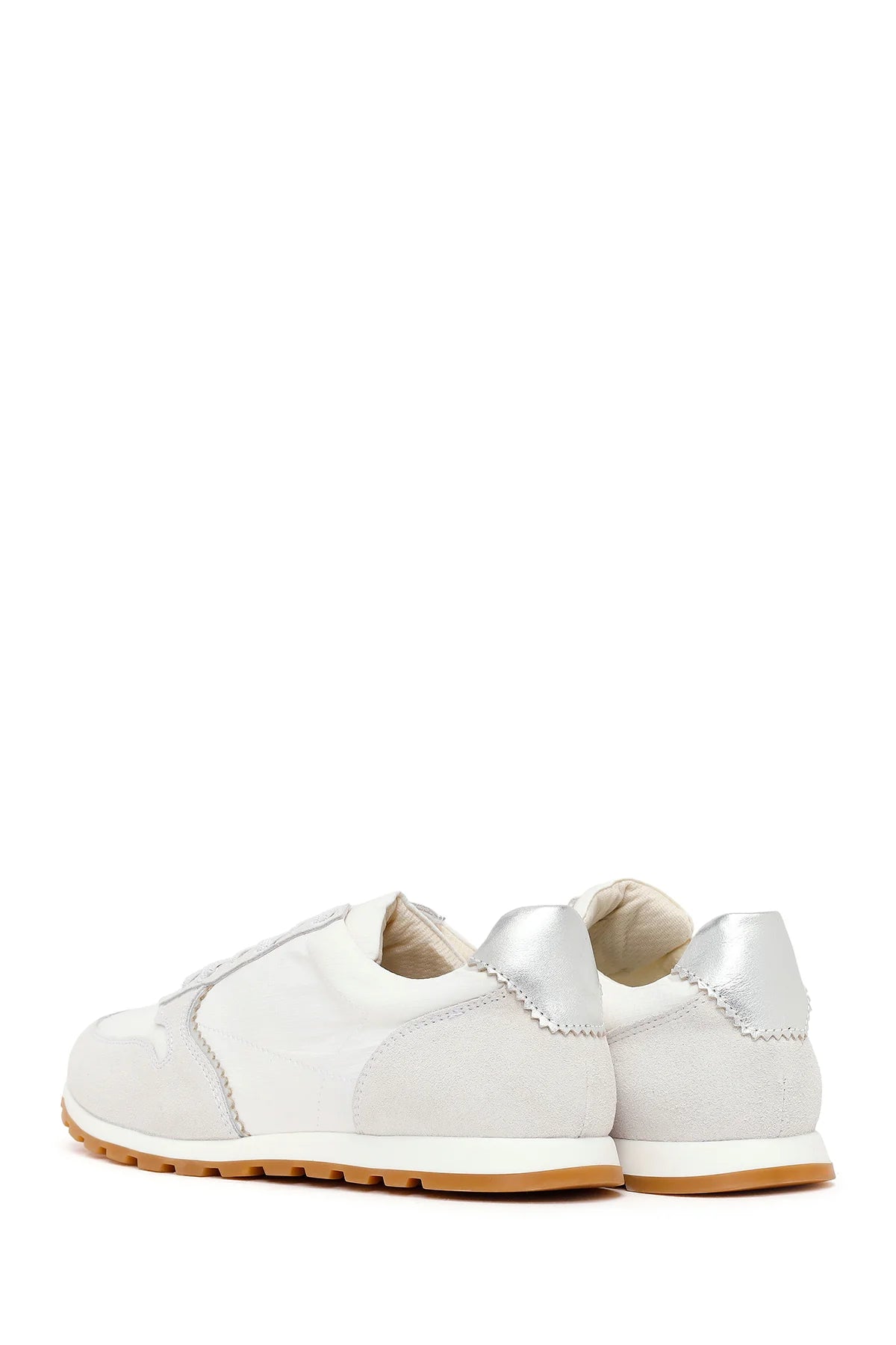 Kadın Beyaz Bağcıklı Deri Sneaker