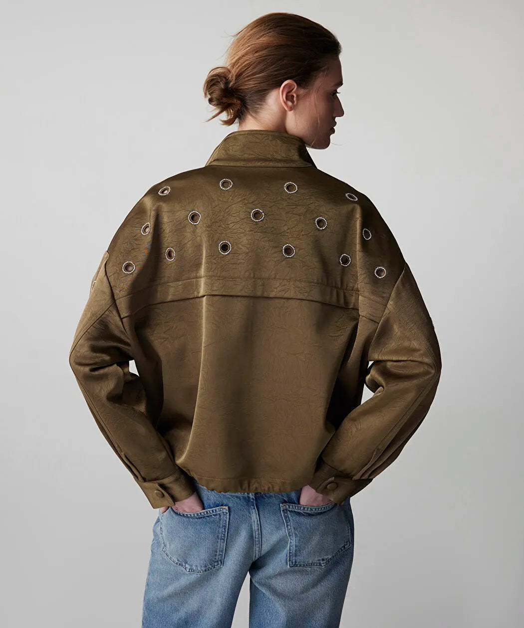 Haki Strass Taşlı Cutout Mont Is1260012021022 | Ipekyol