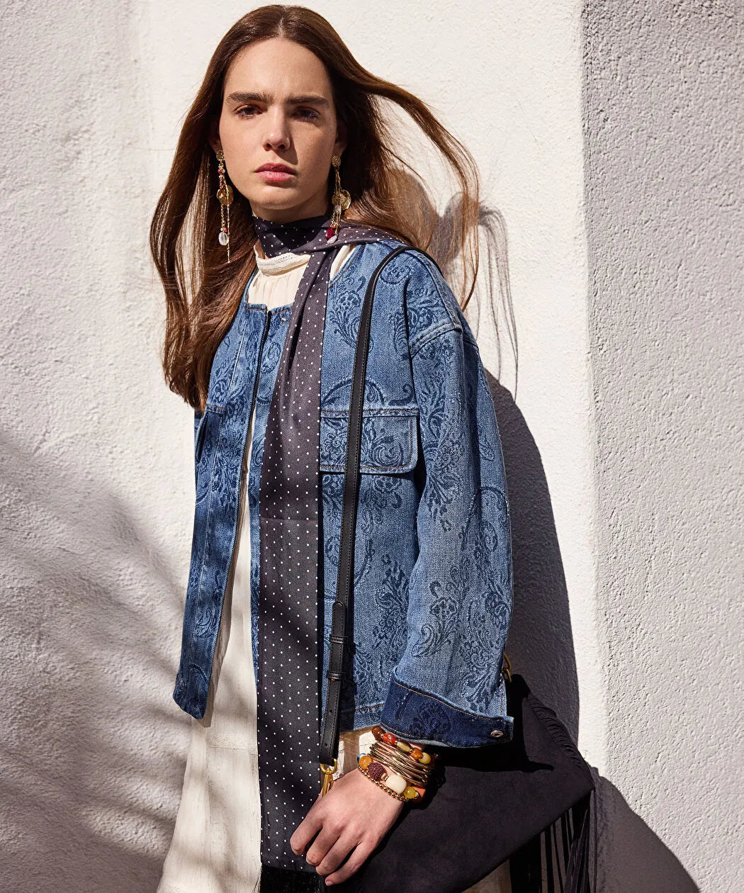 Mavi Etnik Desen Baskılı Denim Ceket Is1260005100ac7 | Ipekyol
