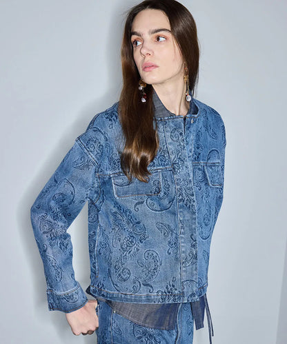 Mavi Etnik Desen Baskılı Denim Ceket Is1260005100ac7 | Ipekyol