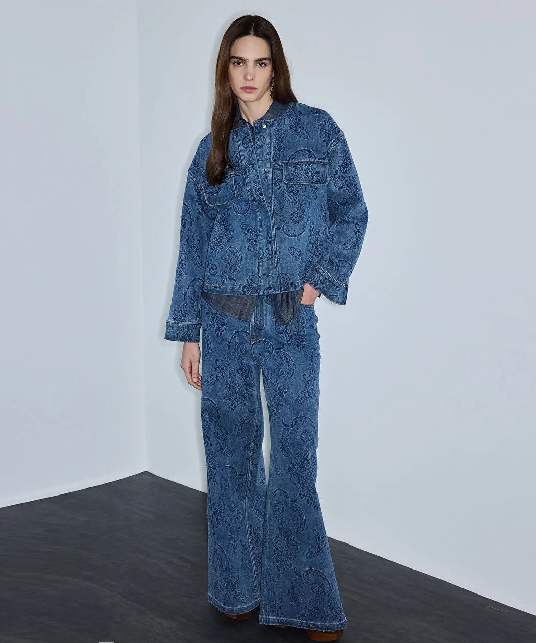 Mavi Etnik Desen Baskılı Denim Ceket Is1260005100ac7 | Ipekyol