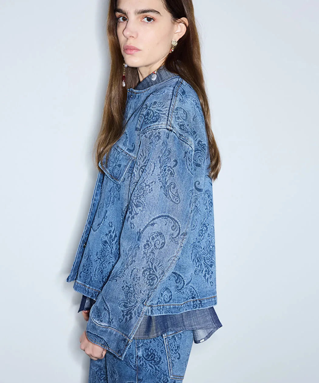 Mavi Etnik Desen Baskılı Denim Ceket Is1260005100ac7 | Ipekyol
