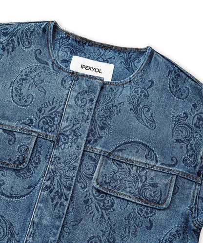 Mavi Etnik Desen Baskılı Denim Ceket Is1260005100ac7 | Ipekyol