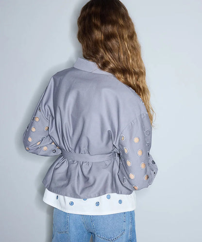 Gri Non Denim Ve Poplin Mix Ceket Is1260005105005 | Ipekyol