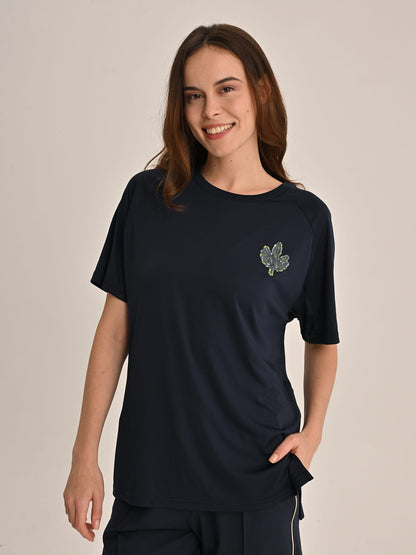 Fenerbahçe Lacivert Tribün Recycled Kadın Oversize Tshirt