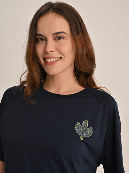 Fenerbahçe Lacivert Tribün Recycled Kadın Oversize Tshirt