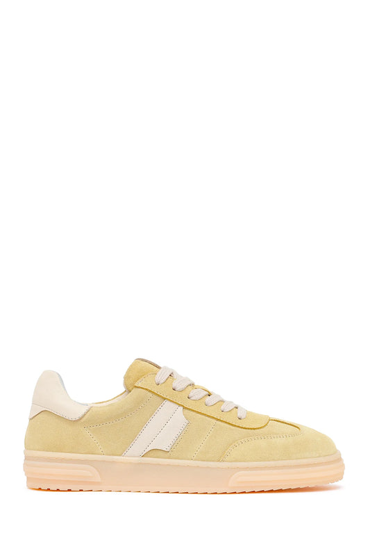 Kadın Sarı Bağcıklı Süet Deri Sneaker