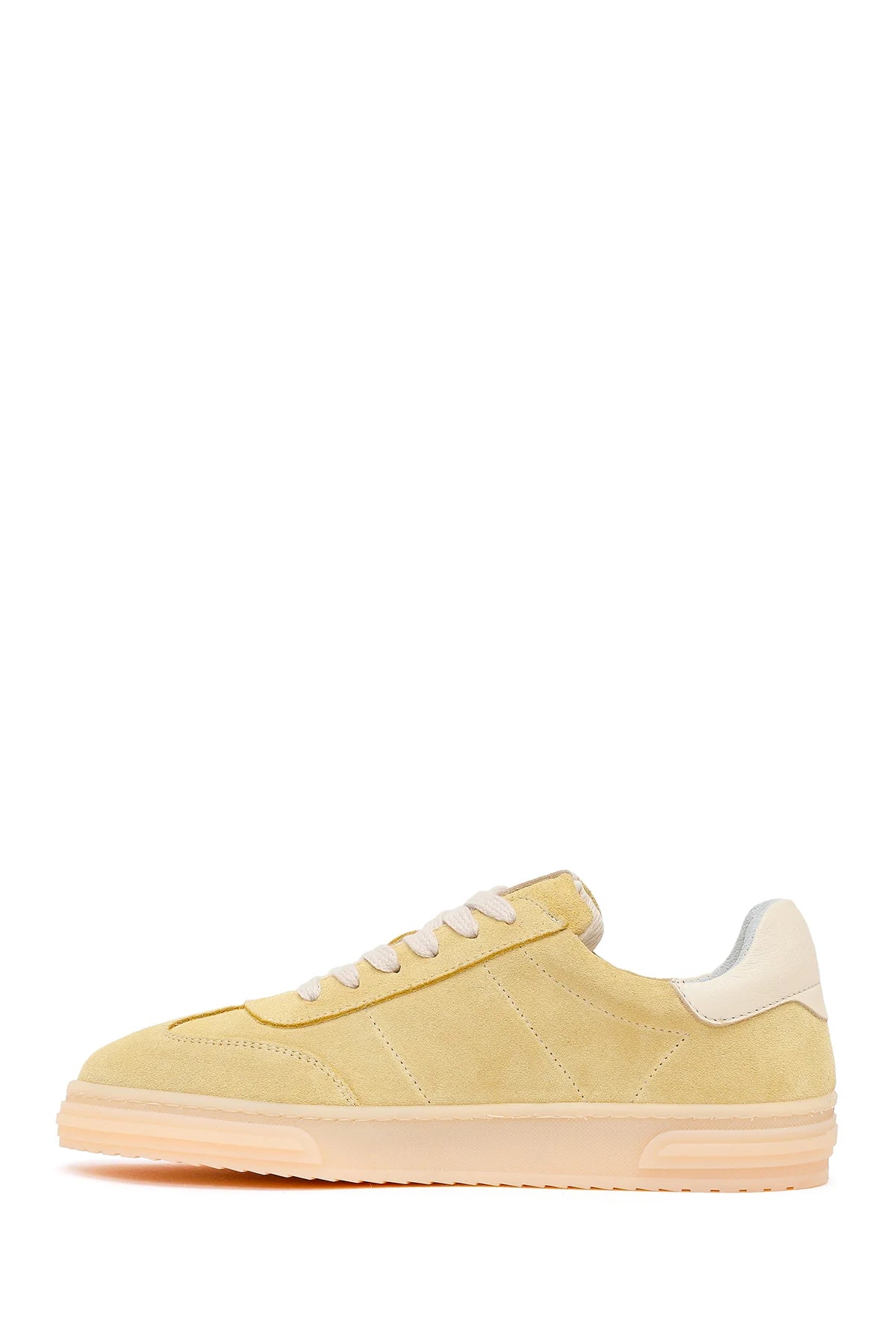 Kadın Sarı Bağcıklı Süet Deri Sneaker
