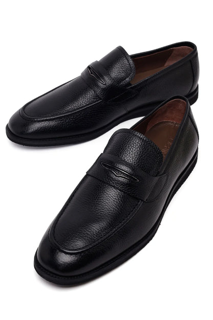 Erkek Siyah Deri Klasik Loafer