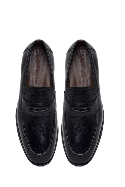 Erkek Siyah Deri Klasik Loafer