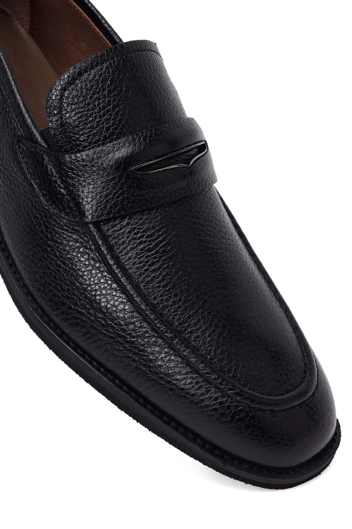Erkek Siyah Deri Klasik Loafer