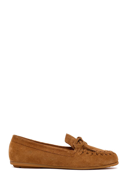 Kadın Taba Süet Deri Loafer