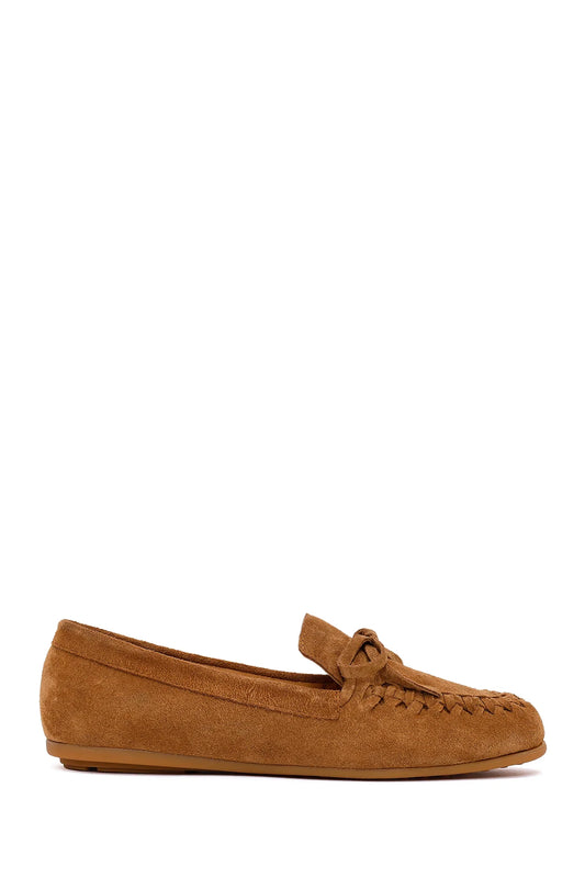Kadın Taba Süet Deri Loafer