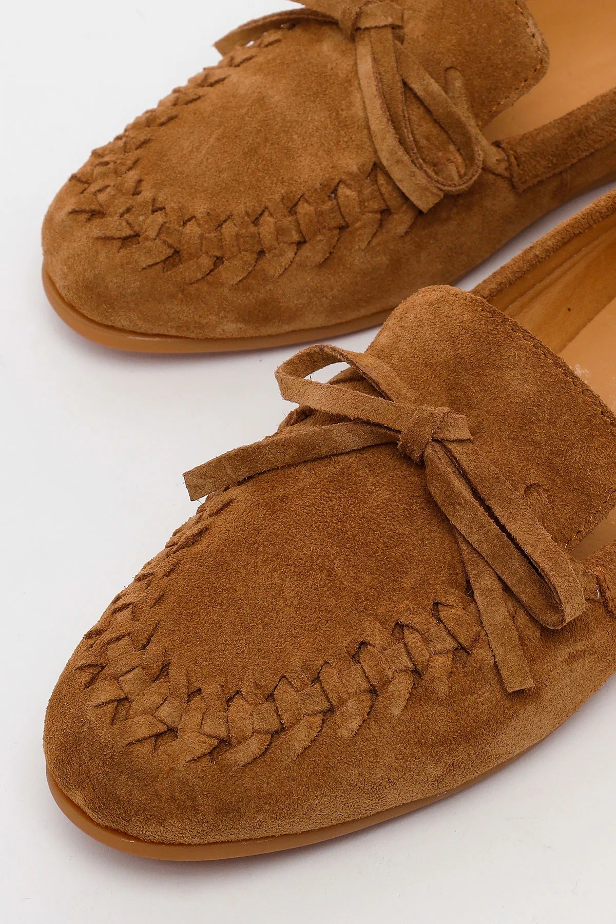 Kadın Taba Süet Deri Loafer