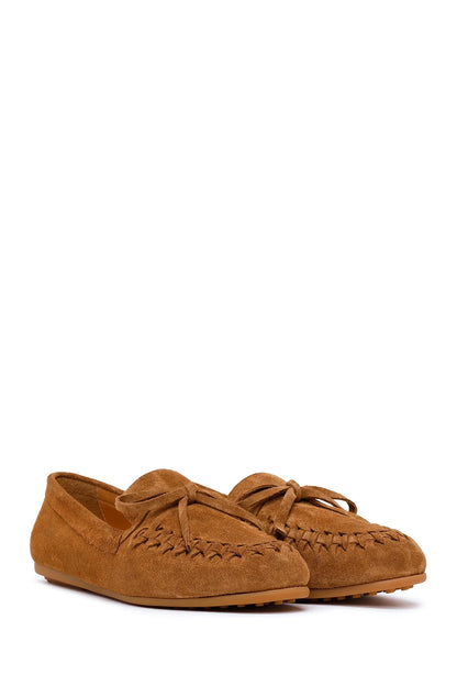 Kadın Taba Süet Deri Loafer