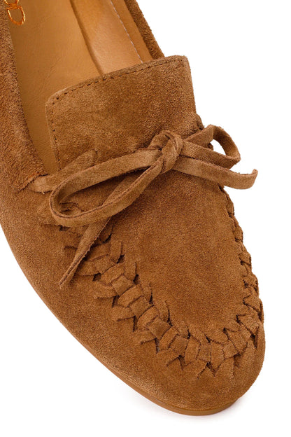 Kadın Taba Süet Deri Loafer