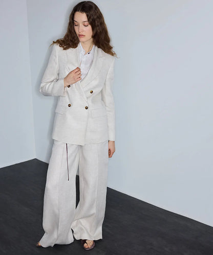Ekru Vatkalı Keten Blazer Is1260106029030 | Ipekyol