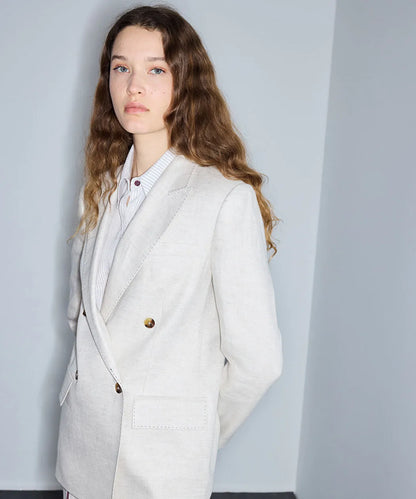 Ekru Vatkalı Keten Blazer Is1260106029030 | Ipekyol