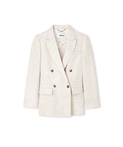Ekru Vatkalı Keten Blazer Is1260106029030 | Ipekyol