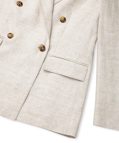 Ekru Vatkalı Keten Blazer Is1260106029030 | Ipekyol