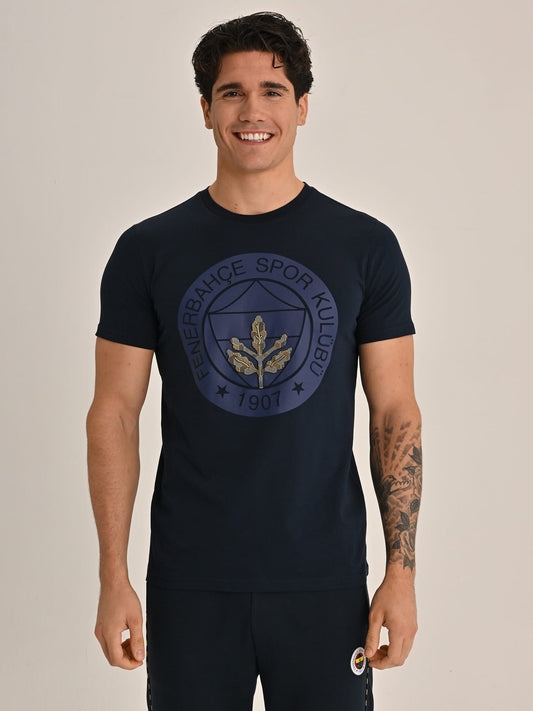 Fenerbahçe Lacivert Tribün Altın Palamutlu Erkek Tshirt