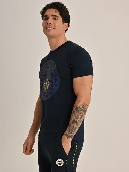Fenerbahçe Lacivert Tribün Altın Palamutlu Erkek Tshirt