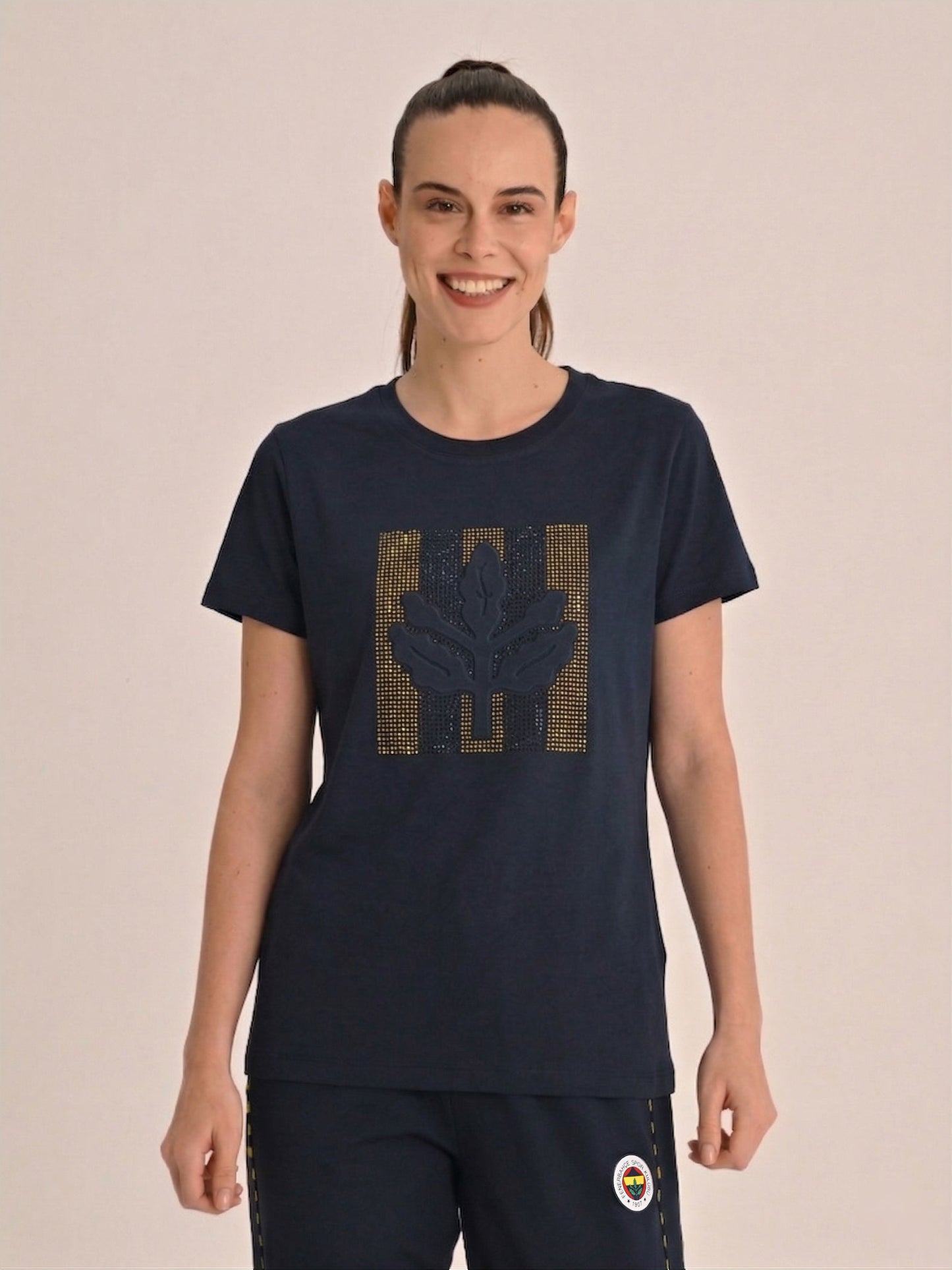 Fenerbahçe Tribün Taş Baskılı Kadın Oversize Tshirt